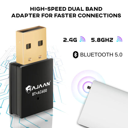 HW600BT USB 2-in-1 WiFi and Bluetooth Adapter